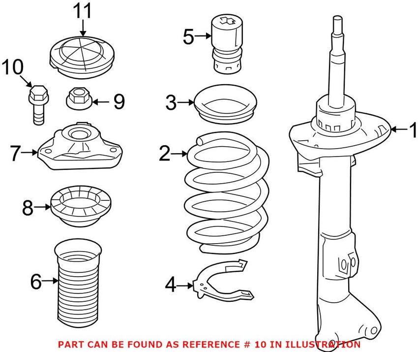 Mercedes Strut Mount Bolt - Front (M8x21) 0029904503